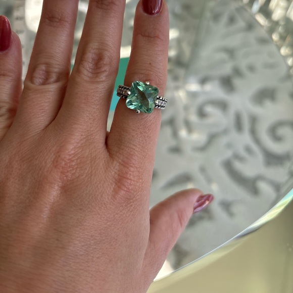 Lia Sophia Aquamarine Ring Sz 8 - Picture 3 of 3